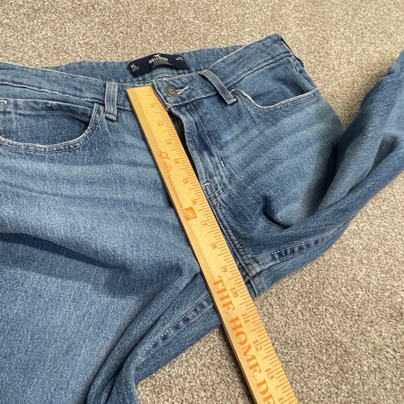 Hollister womens baggy loose fit Grunge sz 4L high waist blue jeans gorpcore - Picture 7 of 12